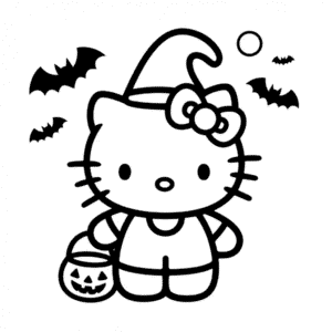 Dibujo Fácil de Hello Kitty Halloween