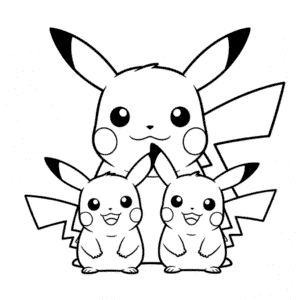 Dibujo Fácil de La Familia Pikachu