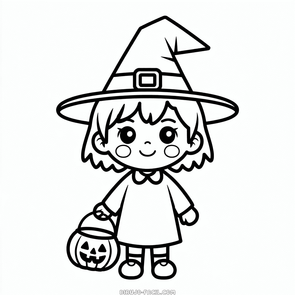 Dibujo Fácil de Lindo Anime de Halloween