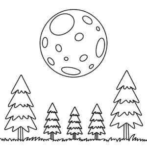 Dibujo Fácil de Luna en Otoño