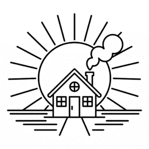 Dibujo Fácil de Mañana de Otoño