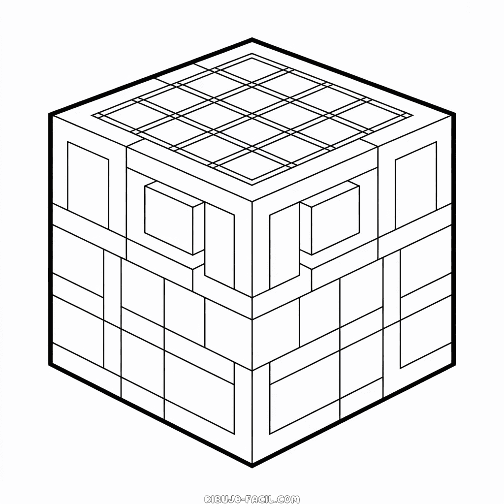 Dibujo Fácil de Mesa de Trabajo Minecraft