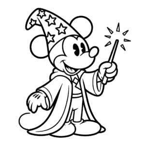 Dibujo Fácil de Mickey Hechicero