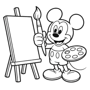 Dibujo Fácil de Mickey Pintando
