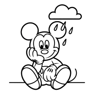 Dibujo Fácil de Mickey Triste