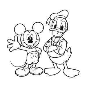 Dibujo Fácil de Mickey y Pato Donald