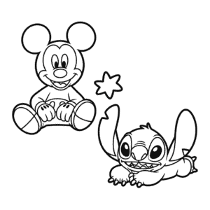 Dibujo Fácil de Mickey y Stitch