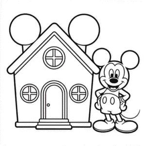 Dibujo Fácil de Mickey y su Casa