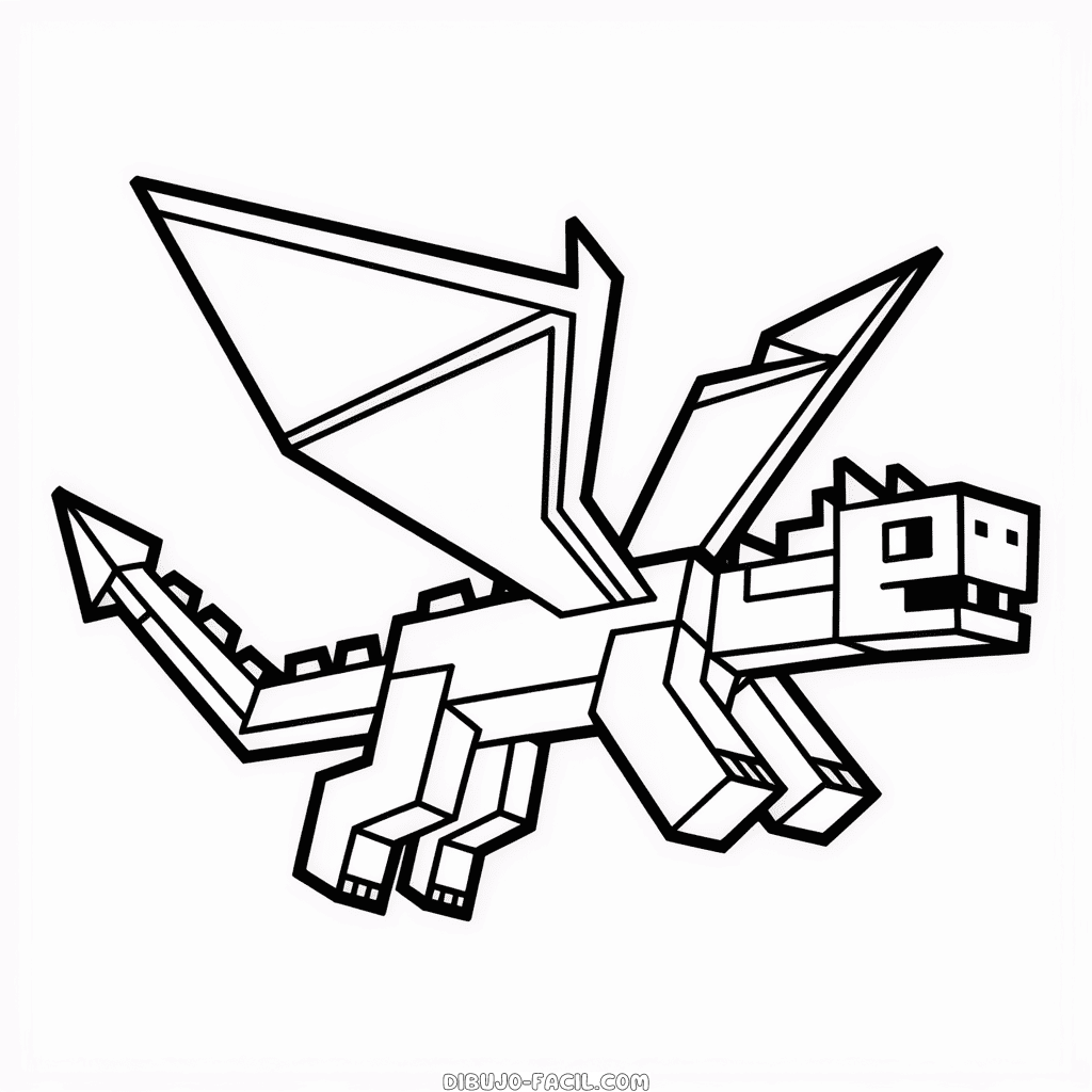 Dibujo Fácil de Minecraft Dragón