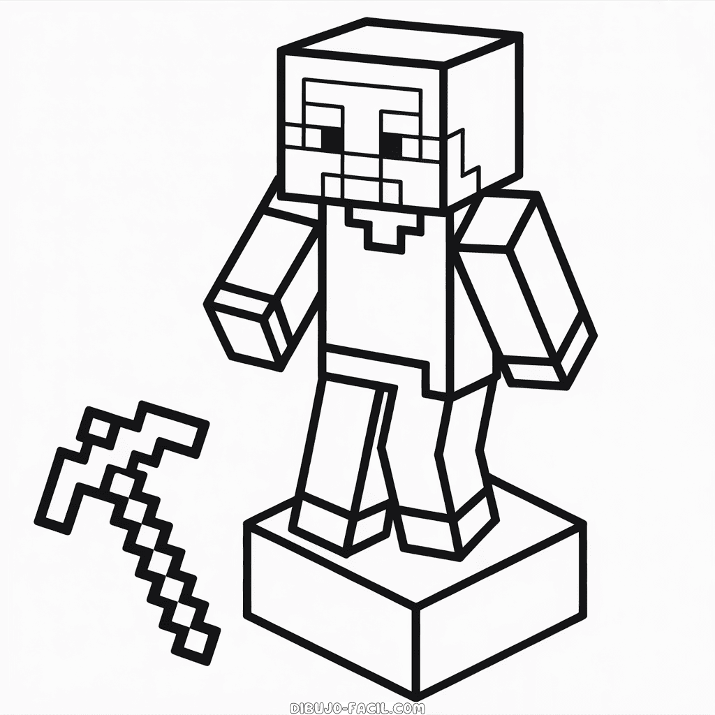 Dibujo Fácil de Minecraft en 3D