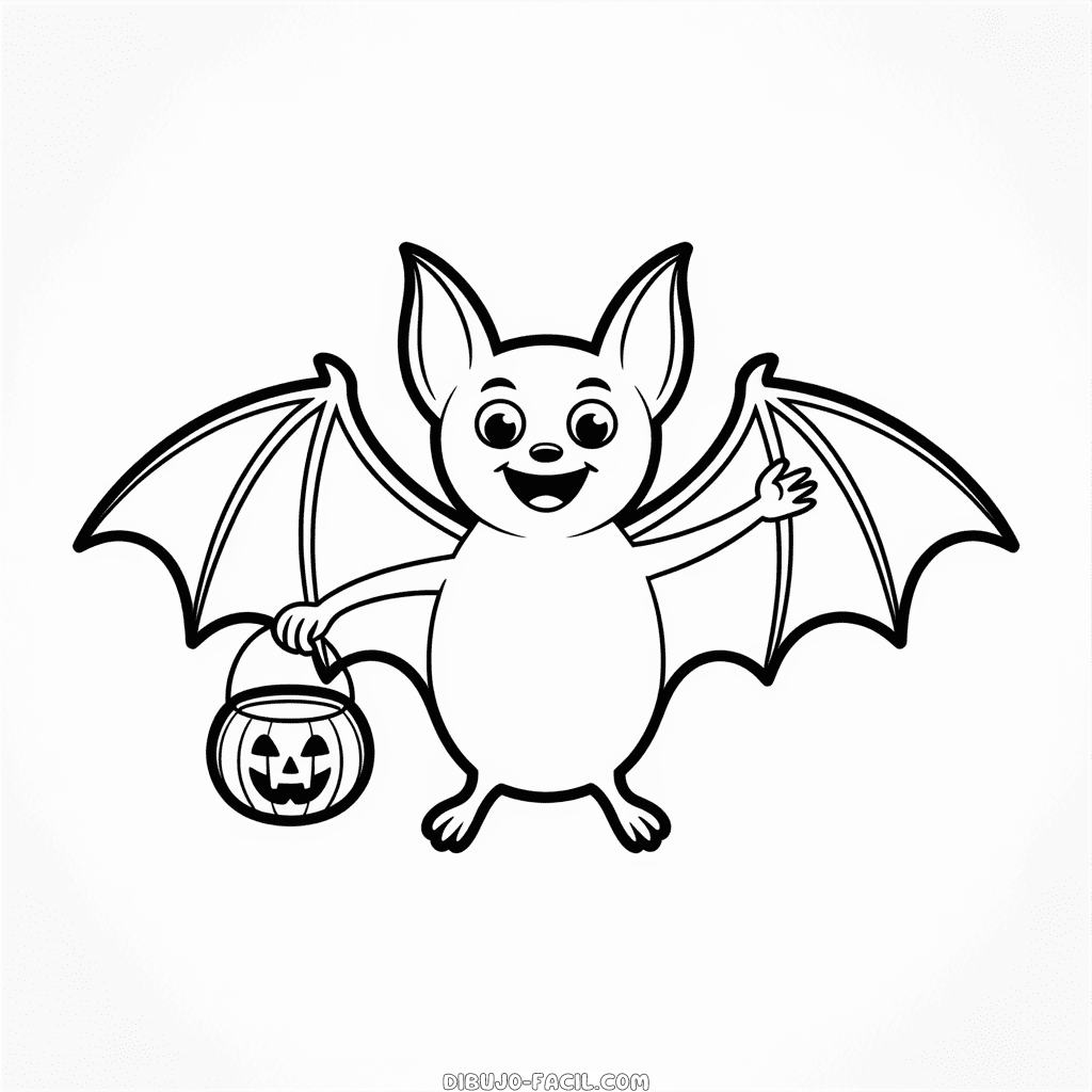 Dibujo Fácil de Murciélago de Halloween
