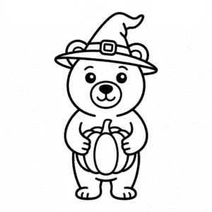 Dibujo Fácil de Oso de Halloween