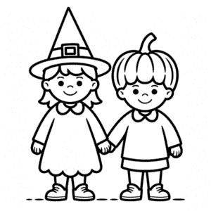 Dibujo Fácil de Pareja de Halloween
