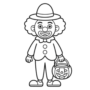 Dibujo Fácil de Payaso de Halloween