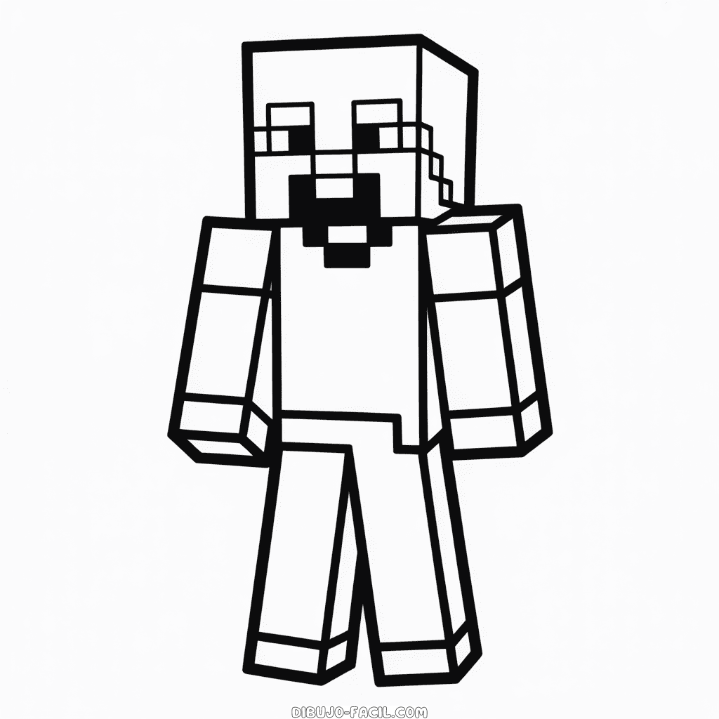 Dibujo Fácil de Personaje de Minecraft