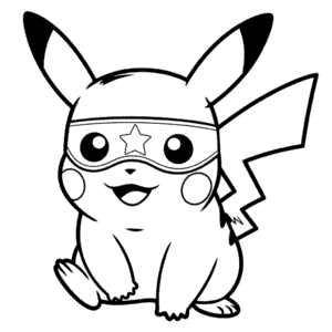 Dibujo Fácil de Pikachu con Máscara
