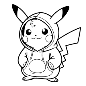 Dibujo Fácil de Pikachu con Sudadera