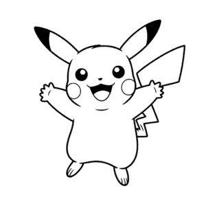 Dibujo Fácil de Pikachu Feliz