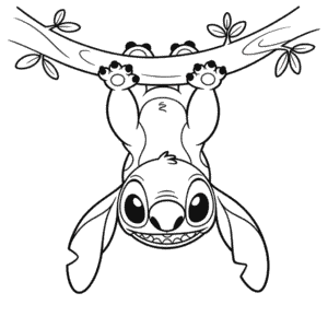 Dibujo Fácil de Stitch Boca Abajo