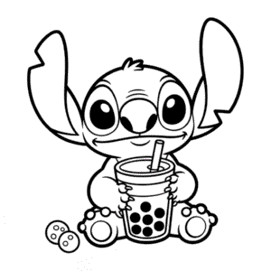Dibujo Fácil de Stitch con Boba