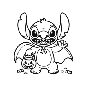 Dibujo Fácil de Stitch de Halloween