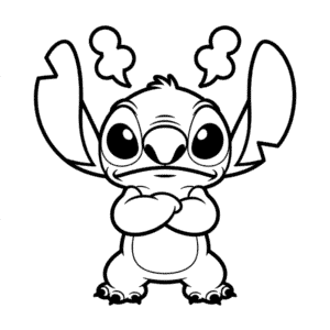 Dibujo Fácil de Stitch Enojado