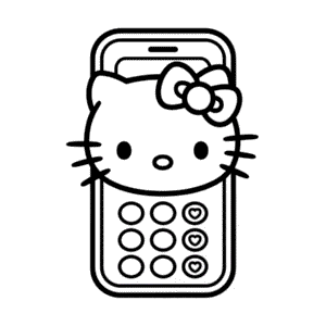 Dibujo Fácil de Teléfono de Hello Kitty