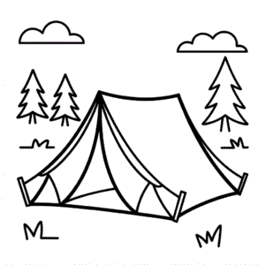 Dibujo Fácil de Tienda en Otoño