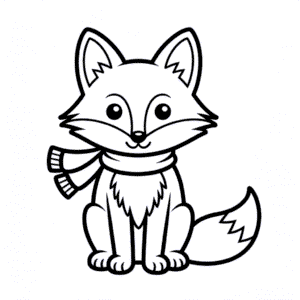 Dibujo Fácil de Zorro en Otoño