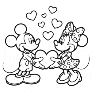 Dibujo Fácil de Amor de Mickey y Minnie
