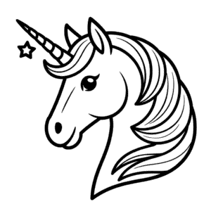 Dibujo Fácil de Cabeza de Unicornio