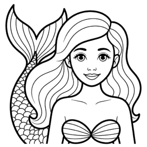 Dibujo Fácil de Retrato de Sirena