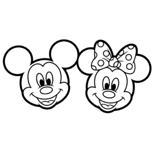 Dibujo Fácil de Rostro de Mickey y Minnie
