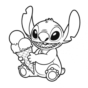 Dibujo Fácil de Stitch con Helado